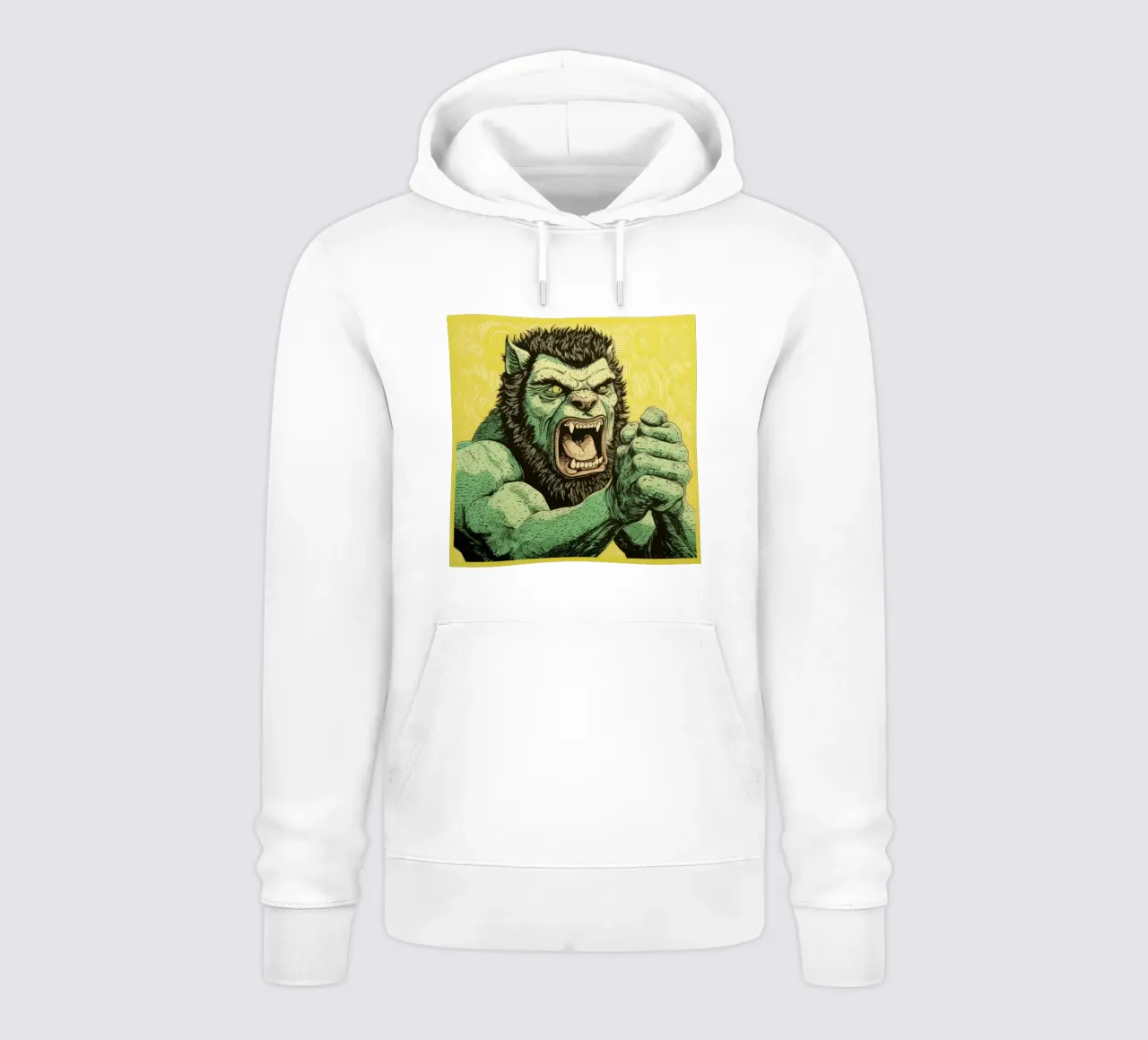 Wolverine verde 3 felpa con cappuccio da Minimal Animal Art
