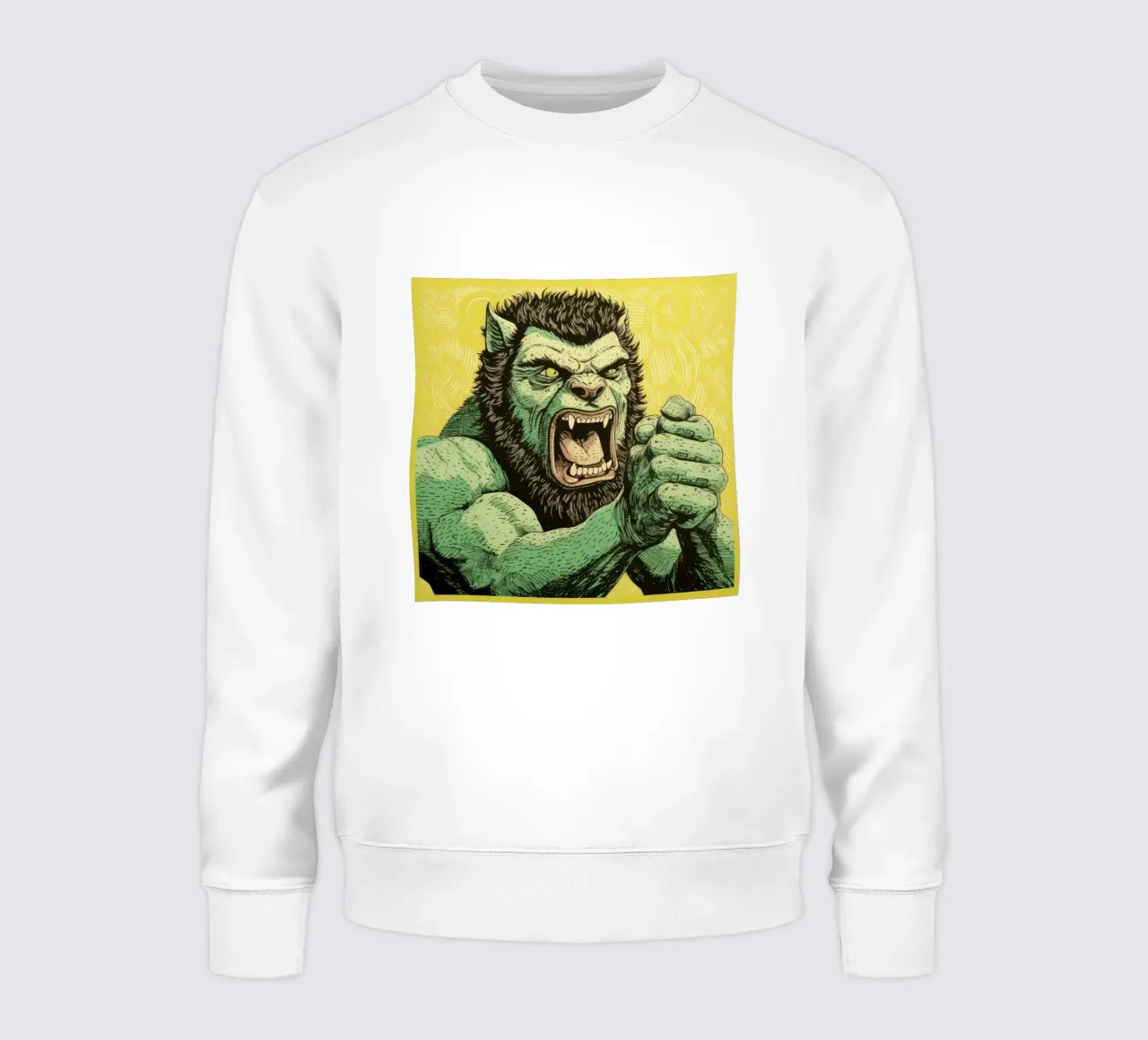 Wolverine verde 3 felpa da Minimal Animal Art