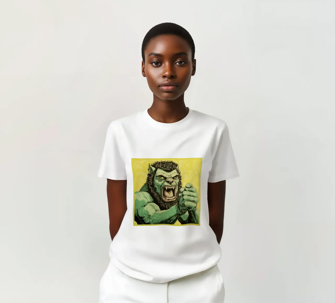Wolverine verde 3 t-shirt da Minimal Animal Art