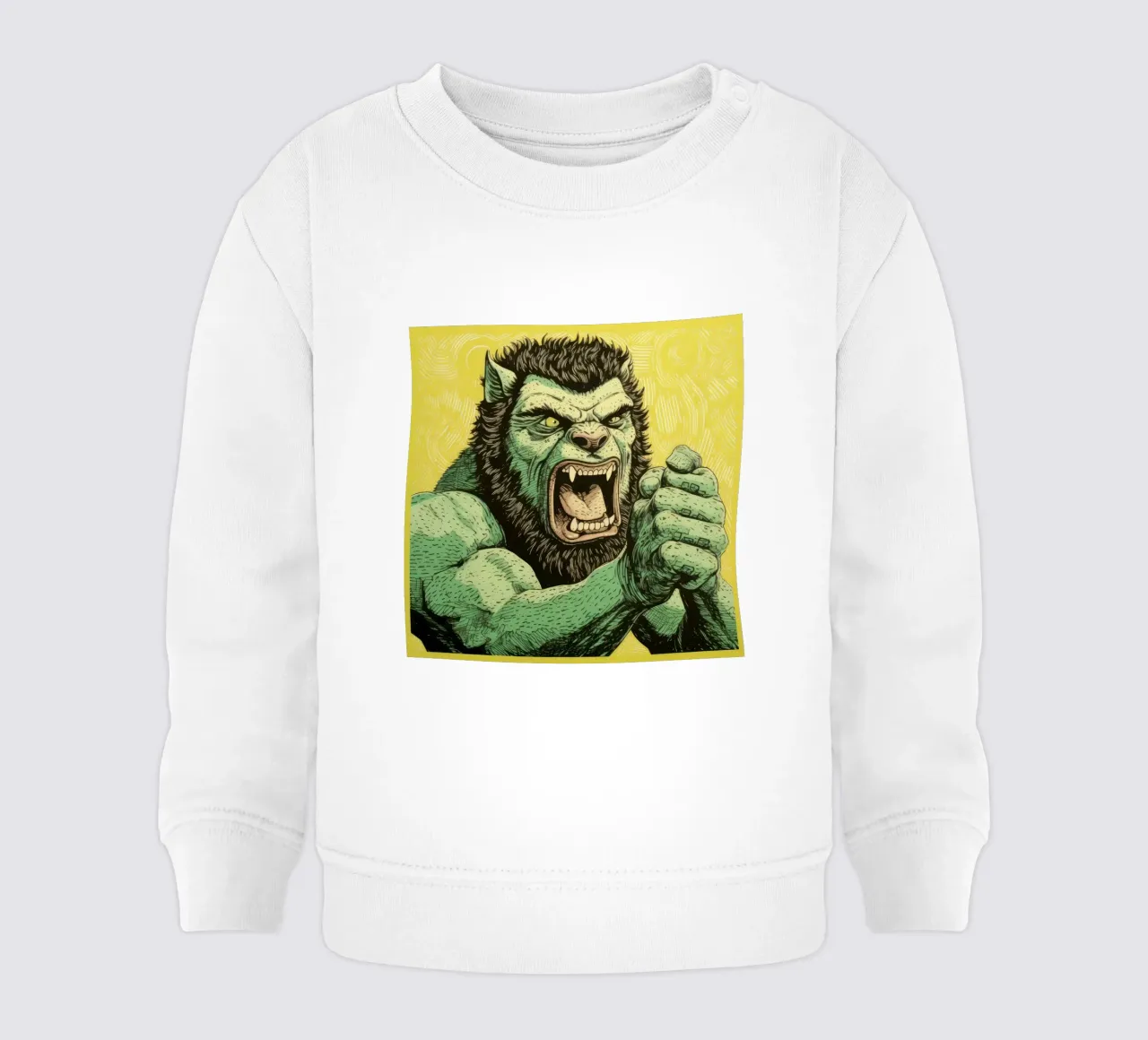 Wolverine verde 3 felpa neonato da Minimal Animal Art