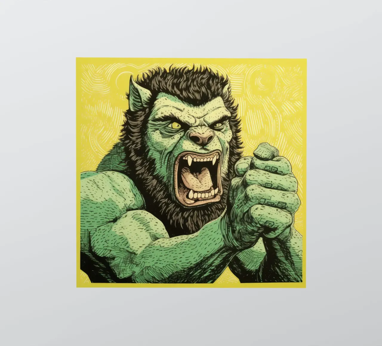 Wolverine verde 3 adesivo da Minimal Animal Art