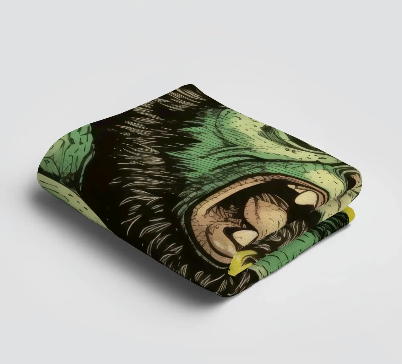 Wolverine verde 3 asciugamano da bagno da Minimal Animal Art