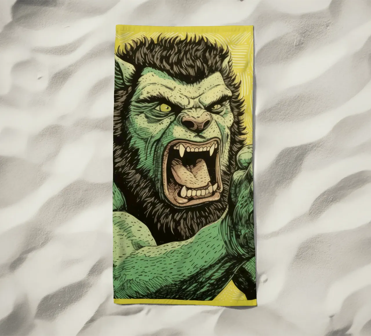 Wolverine verde 3 telo mare da Minimal Animal Art
