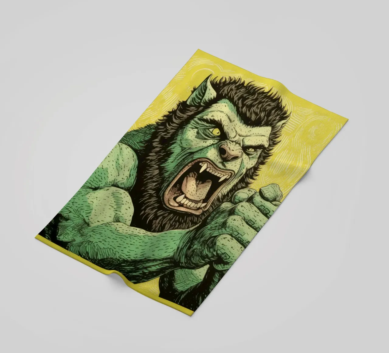 Wolverine verde 3 telo mare da Minimal Animal Art