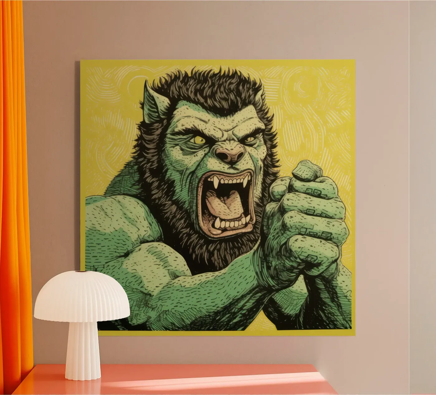 Green Wolverine plexiglas de Minimal Animal Art