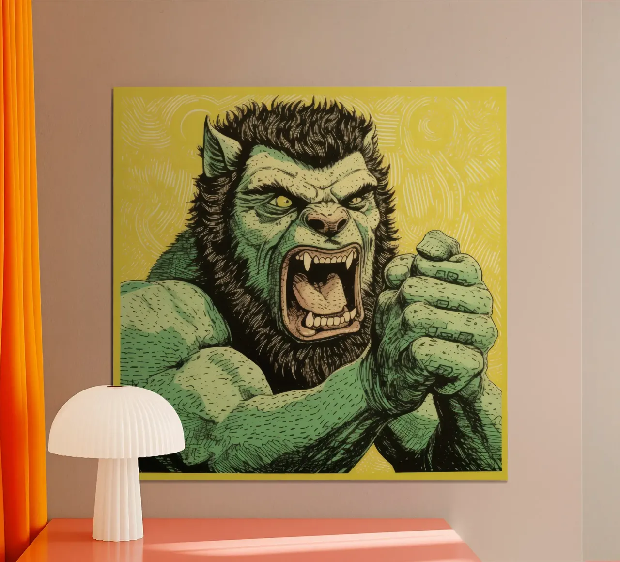 Wolverine verde 3 carta hahnemühle da Minimal Animal Art