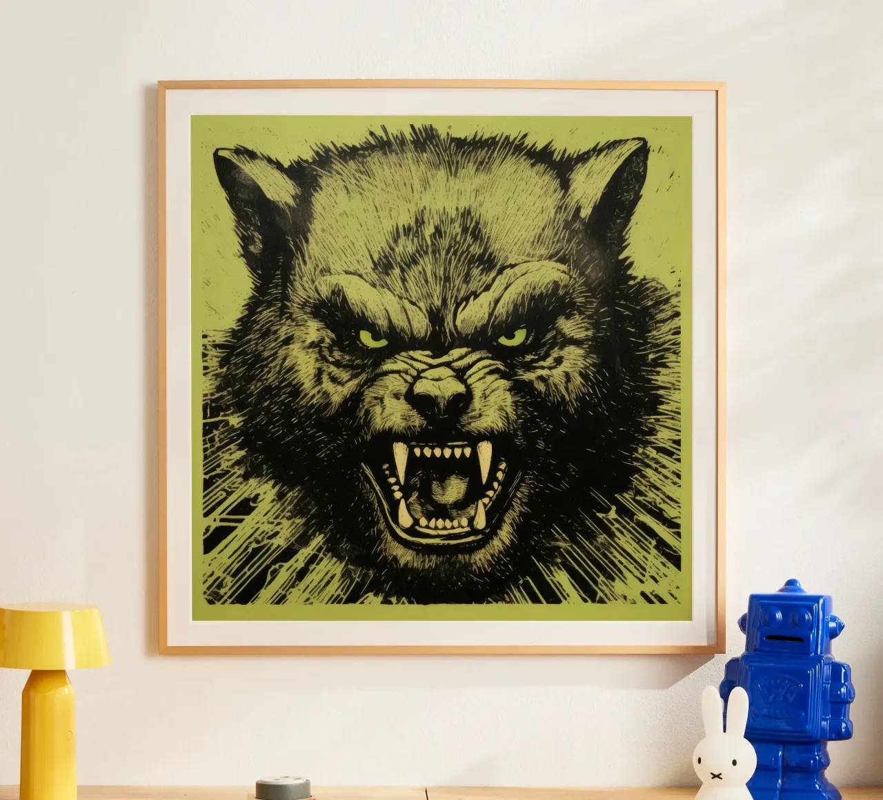 Wolverine verde poster da Minimal Animal Art