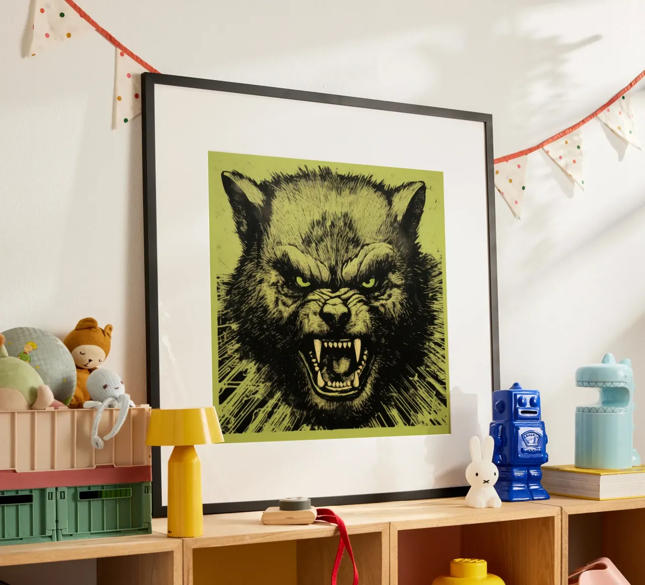 Wolverine verde poster da Minimal Animal Art