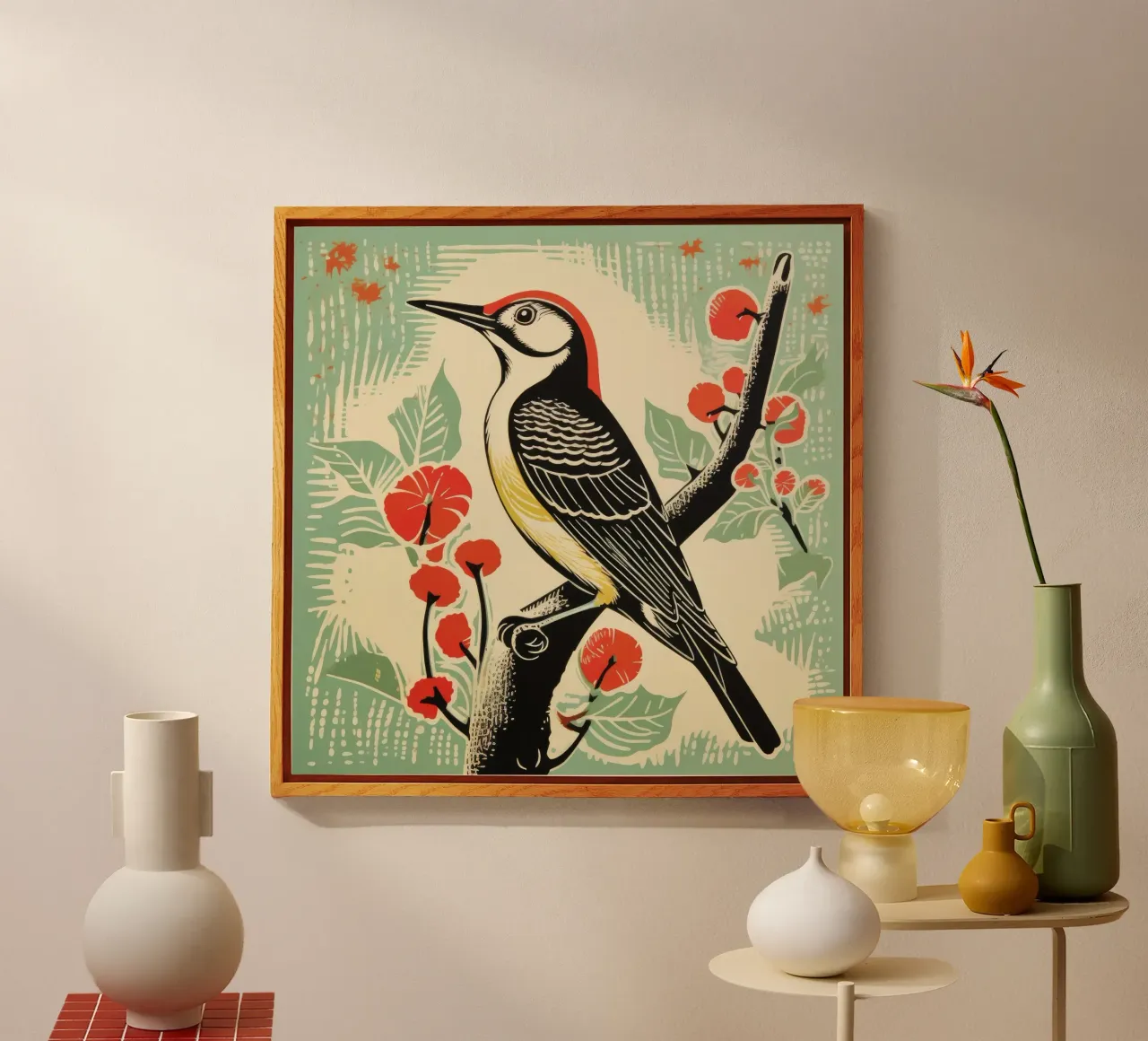 Picchio verde plexiglass da Minimal Animal Art