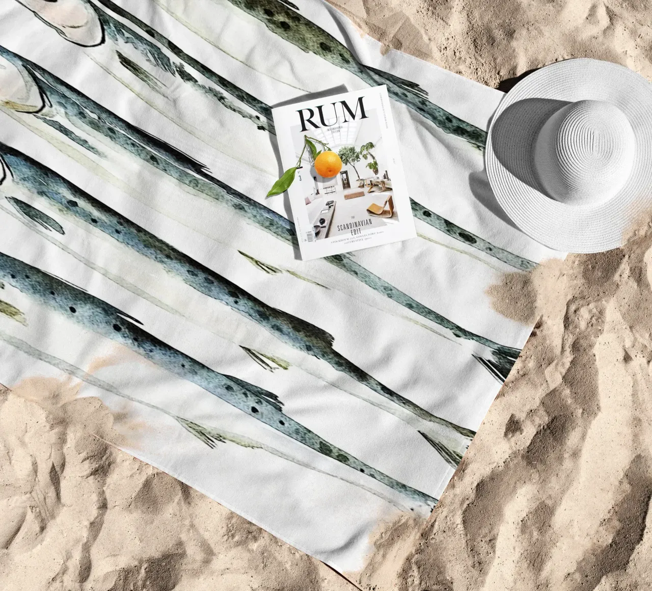 Pesce Acquerello Arte Design telo mare da kaiyaraiya