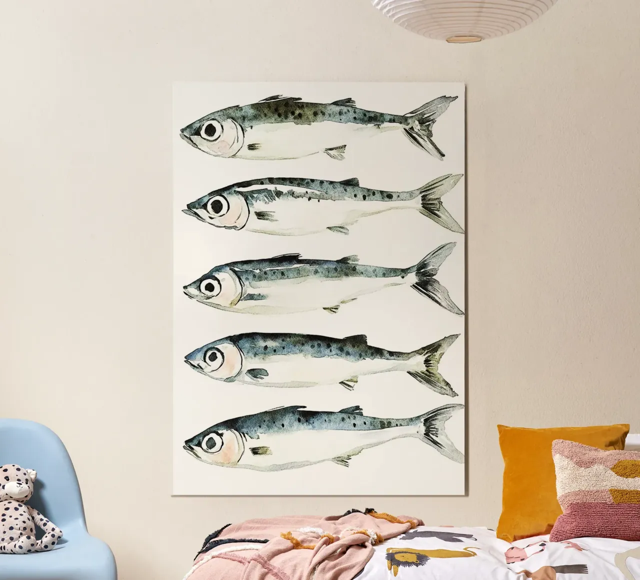 Vis aquarel kunst ontwerp aluminium-dibond van kaiyaraiya