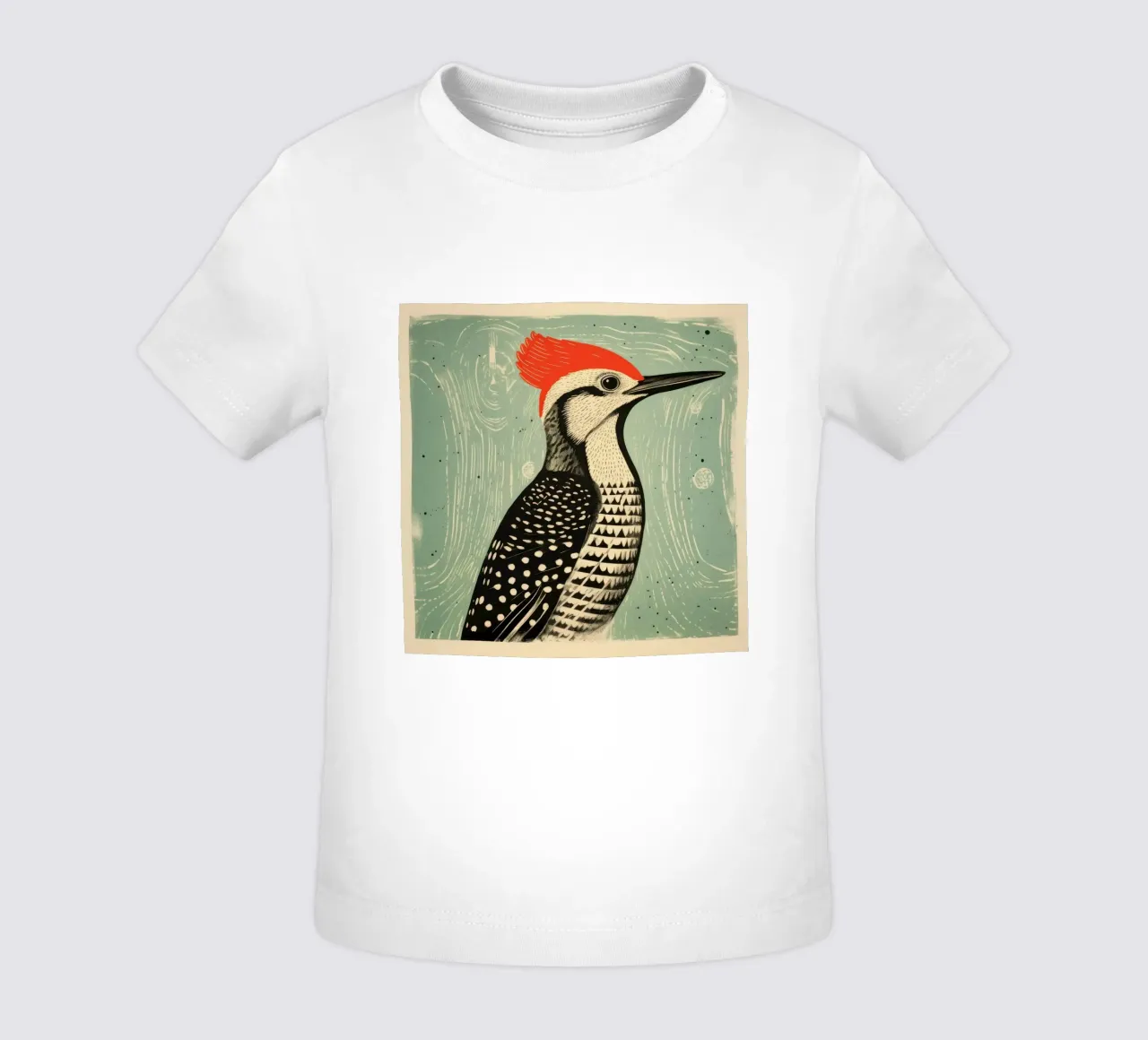 Green Woodpecker 2 baby t-shirt by Minimal Animal Art