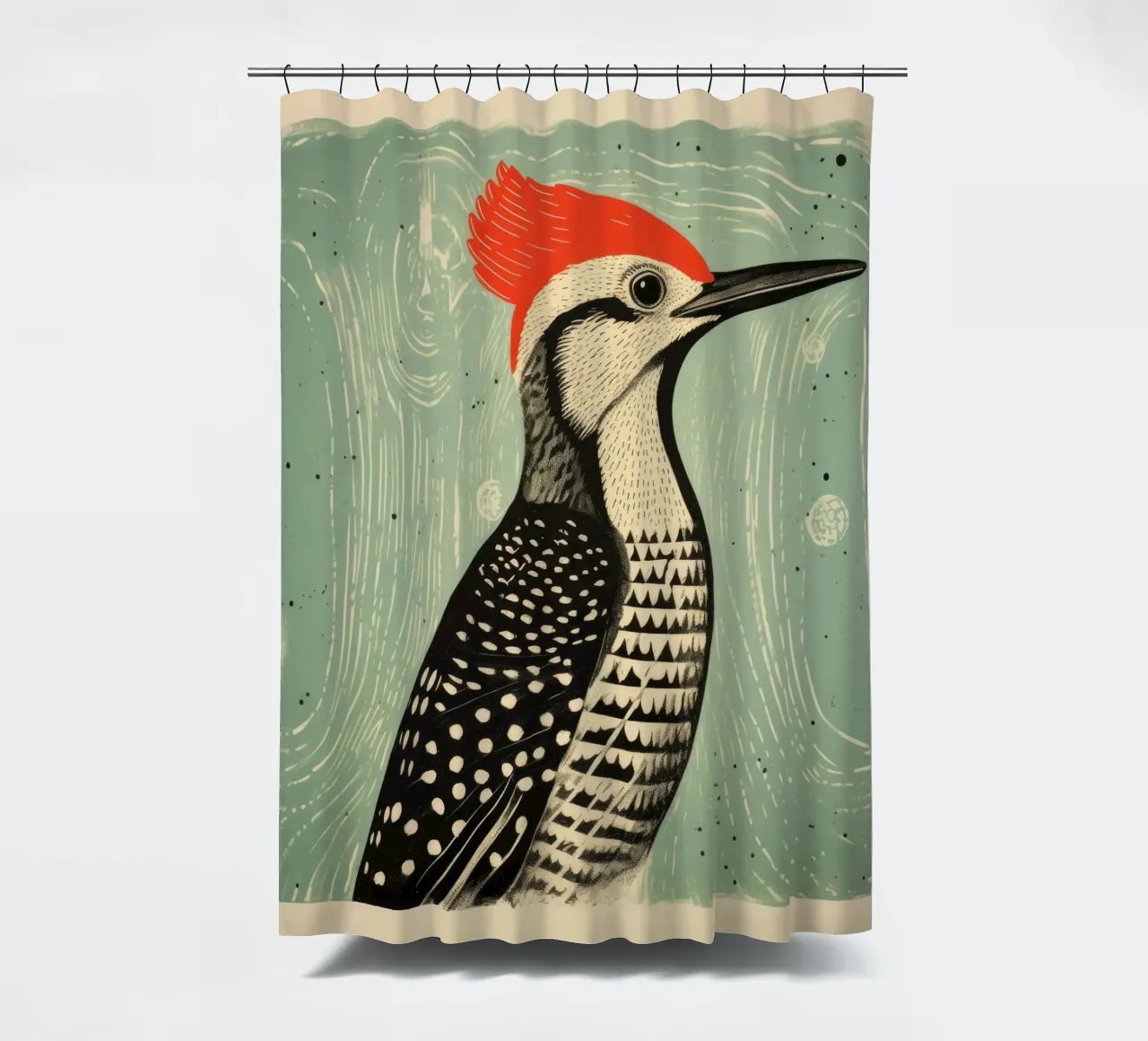 Pic vert 2 rideau de douche de Minimal Animal Art
