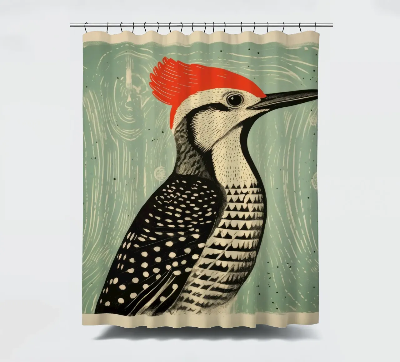 Pic vert 2 rideau de douche de Minimal Animal Art