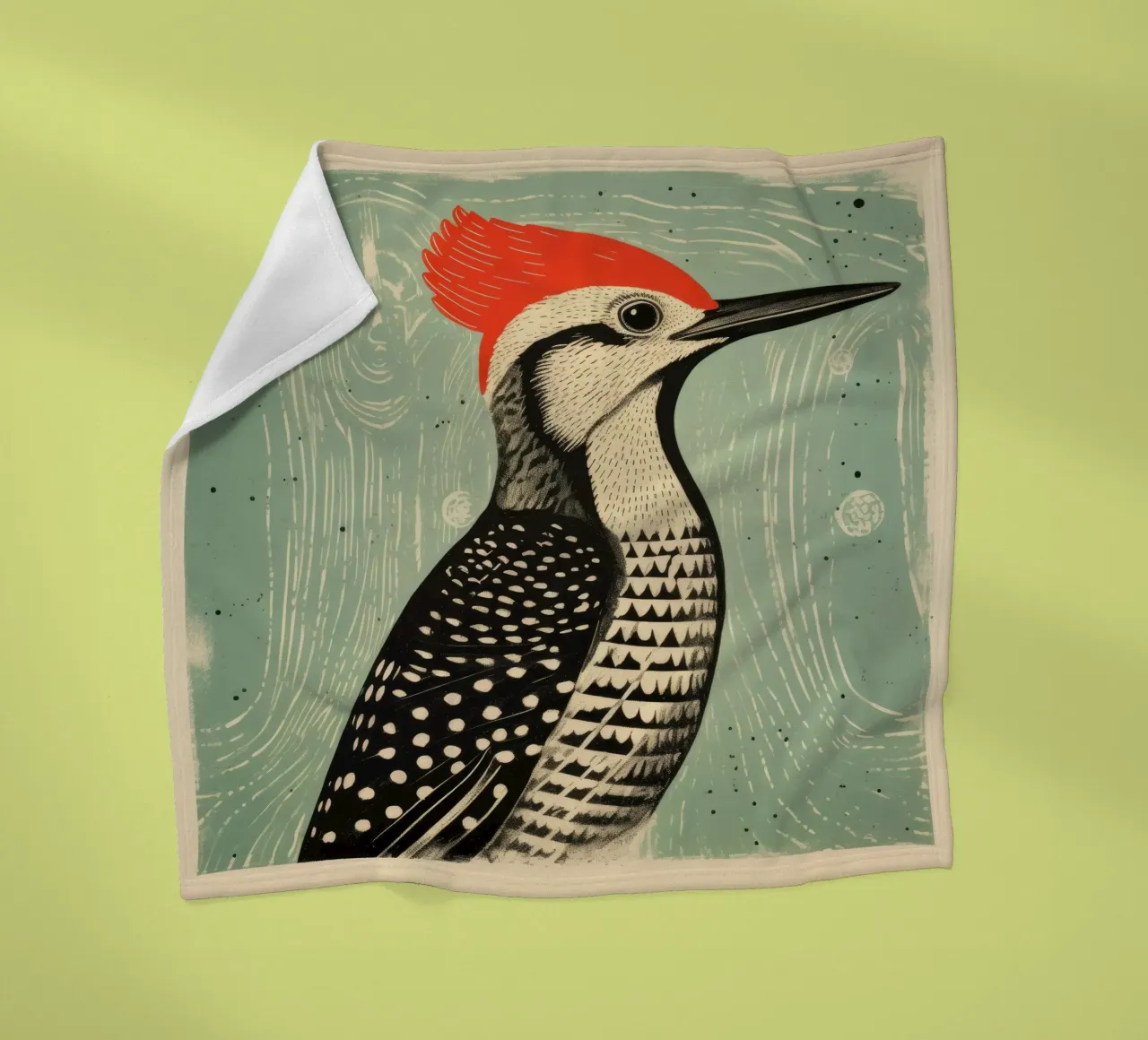 Picchio verde 2 coperta in pile da Minimal Animal Art