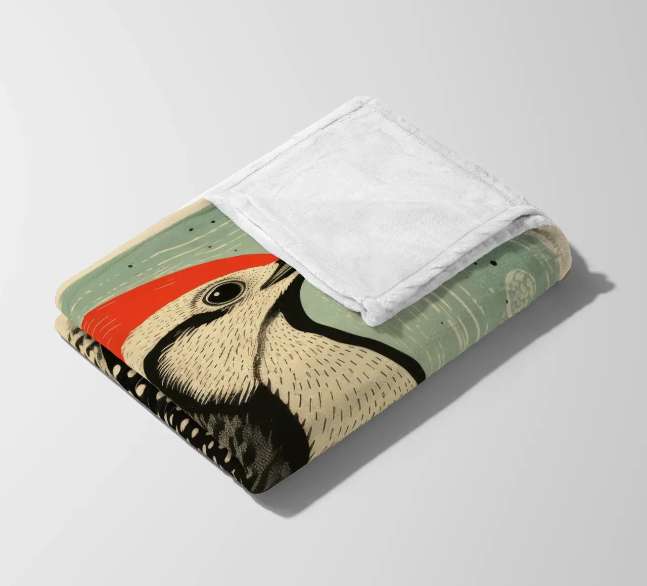 Picchio verde 2 coperta in pile da Minimal Animal Art