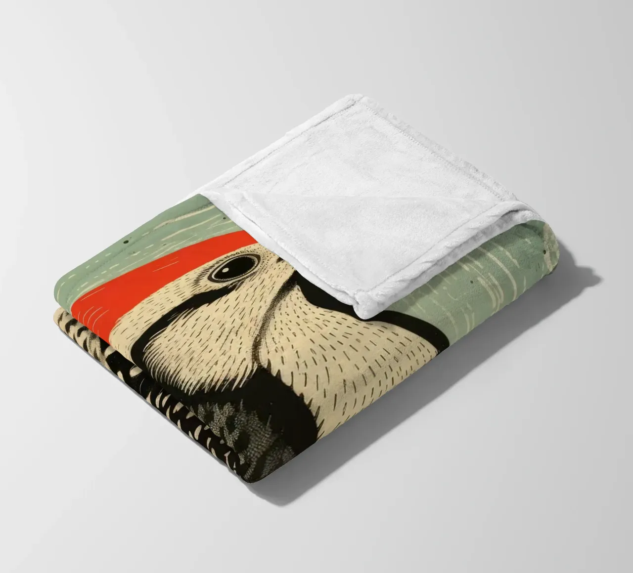 Picchio verde 2 coperta in pile da Minimal Animal Art