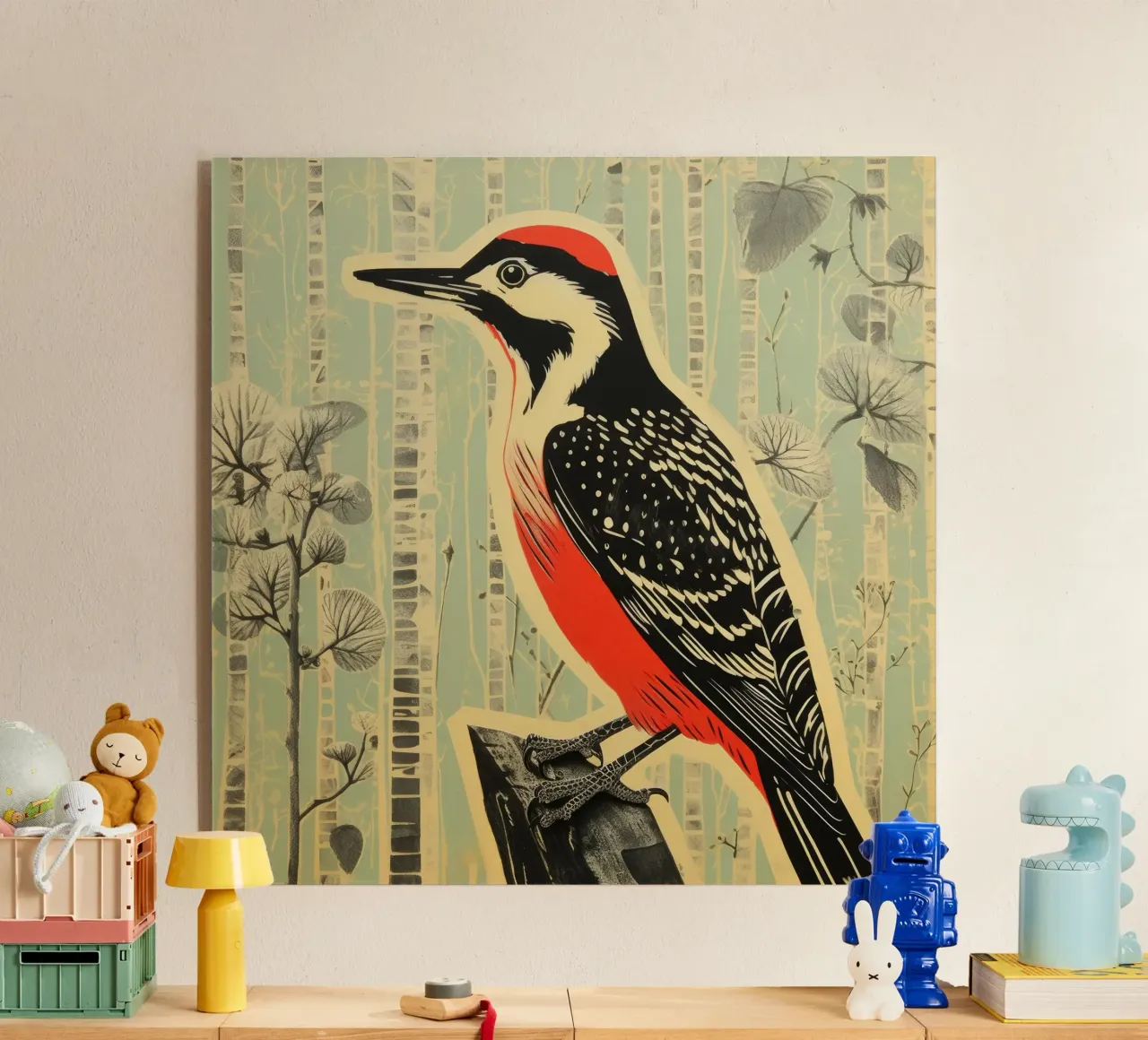 Picchio verde plexiglass da Minimal Animal Art