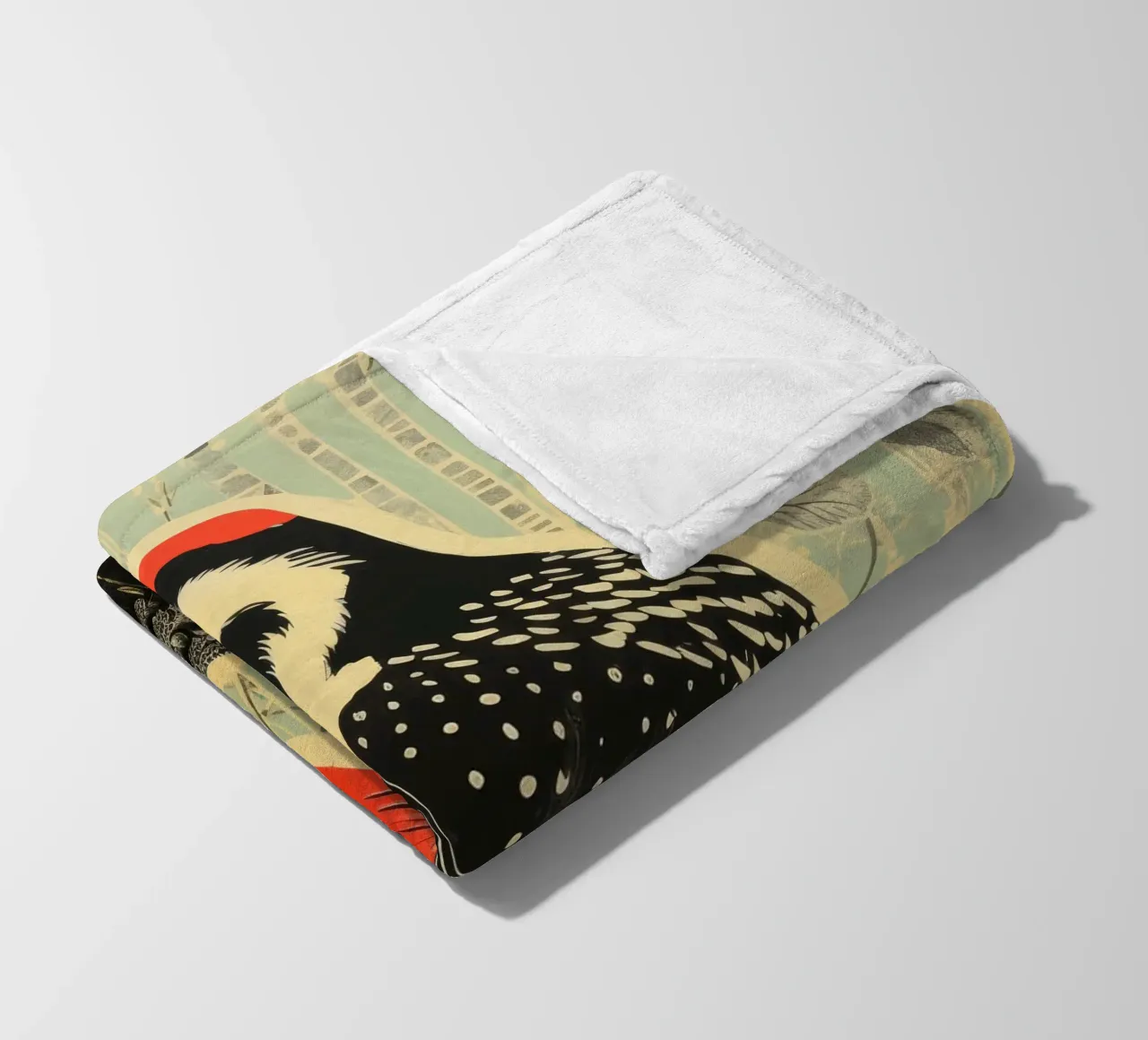 Picchio verde 3 coperta in pile da Minimal Animal Art