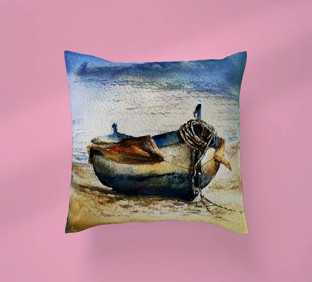 Bateau Aquarelle Art Design coussin de kaiyaraiya