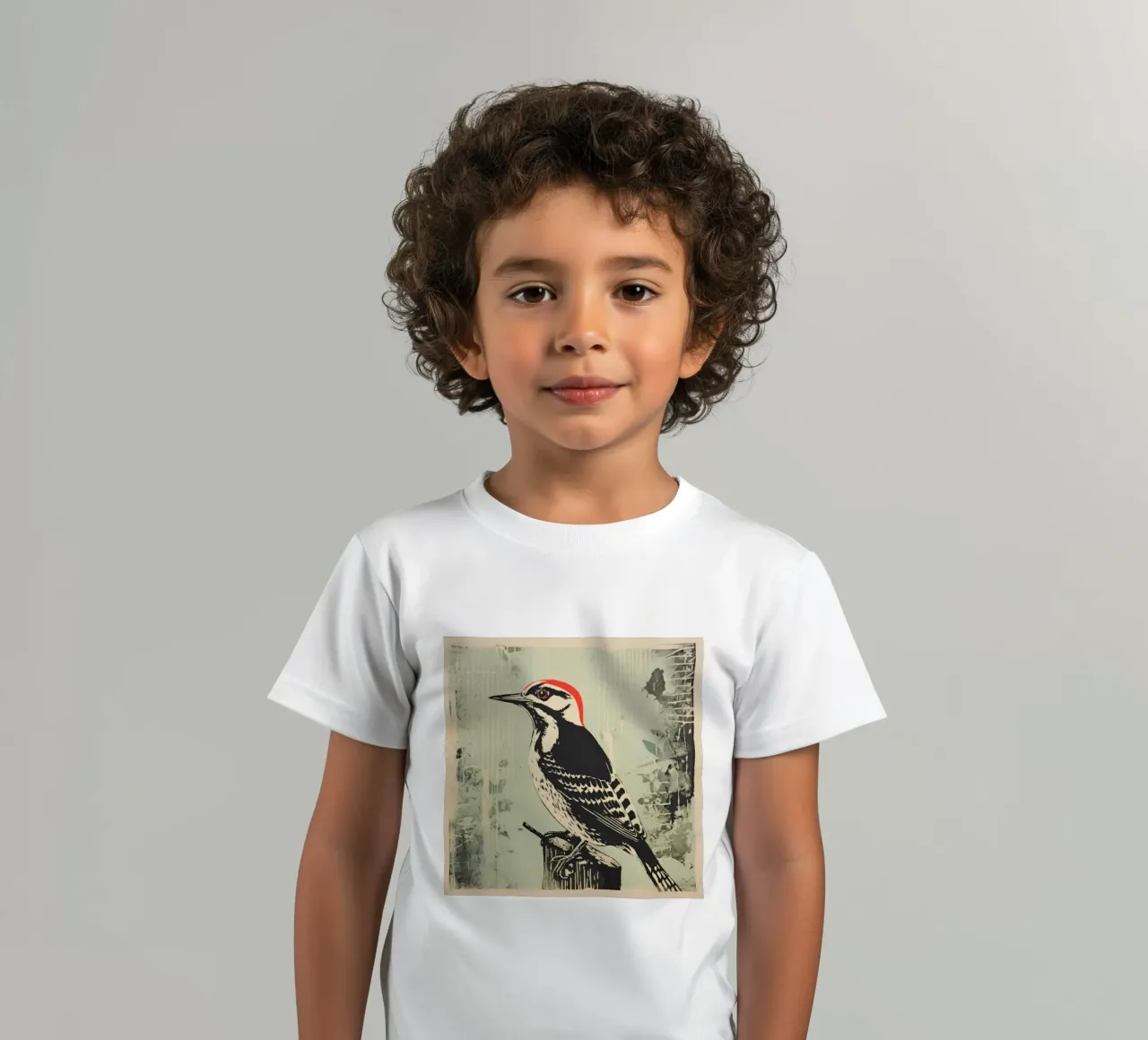 Green Woodpecker 4 kids t-shirt by Minimal Animal Art