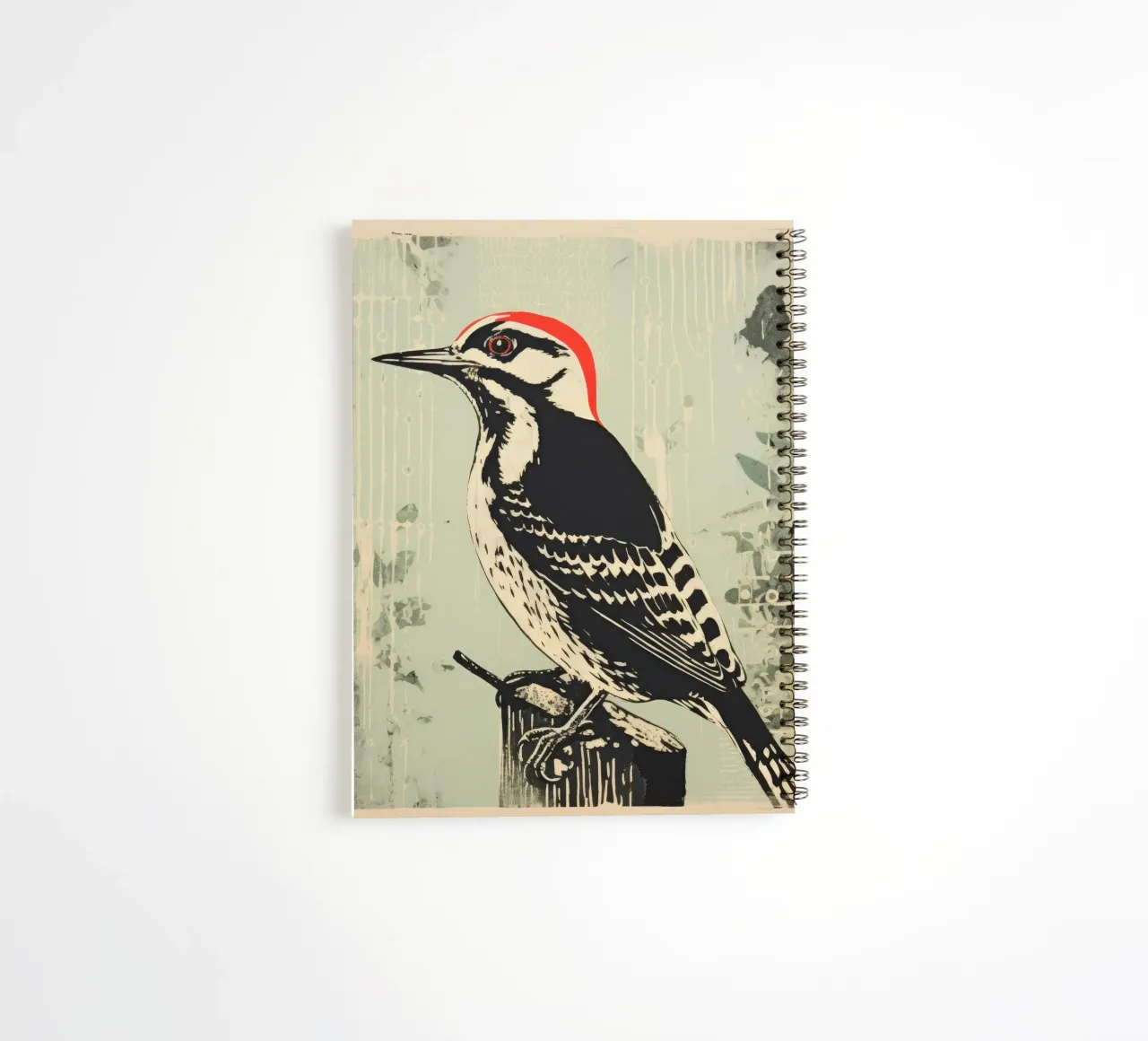 Green Woodpecker 4 spiral notebook by Minimal Animal Art