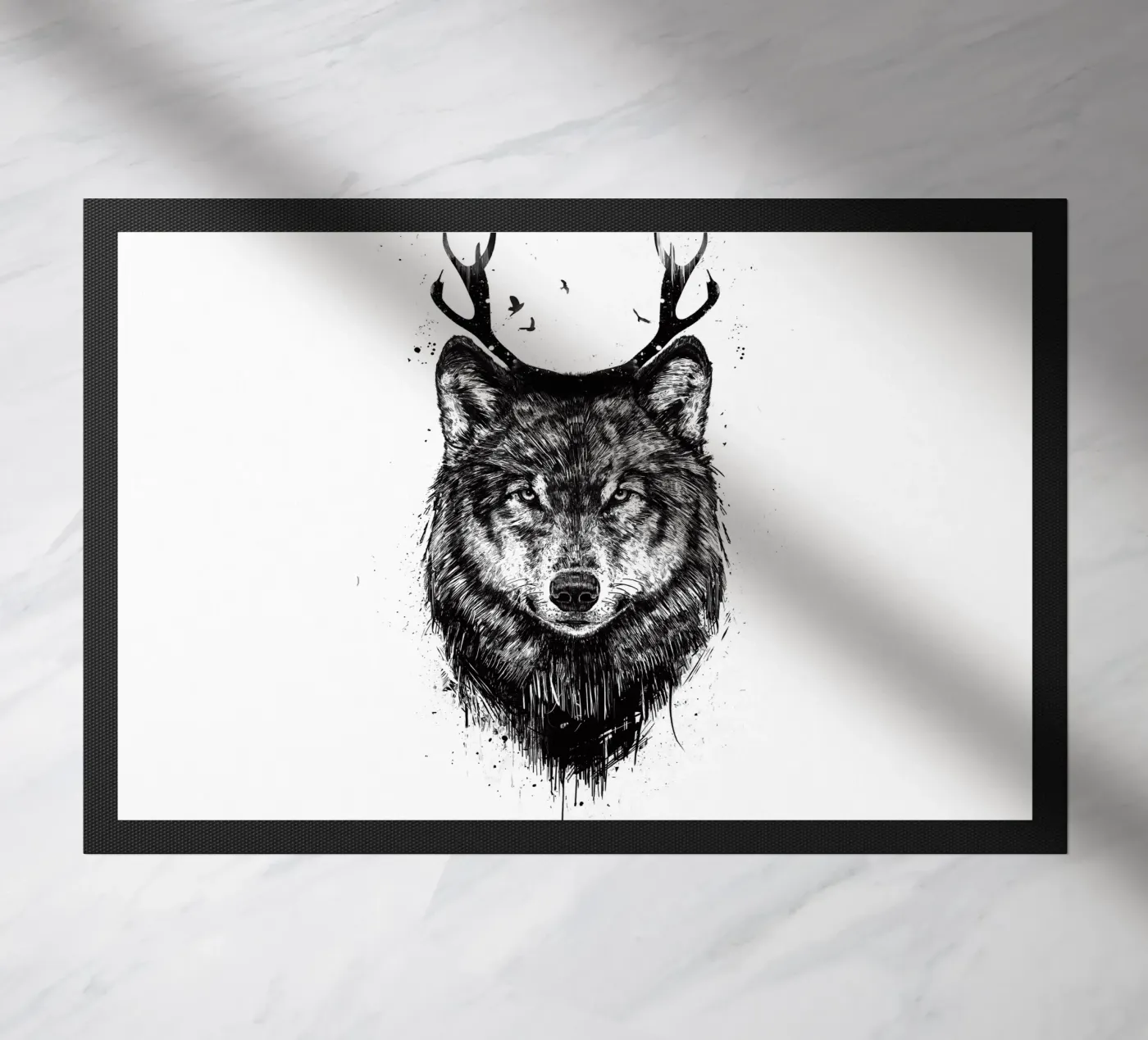 Deer Wolf doormat by Balazs Solti