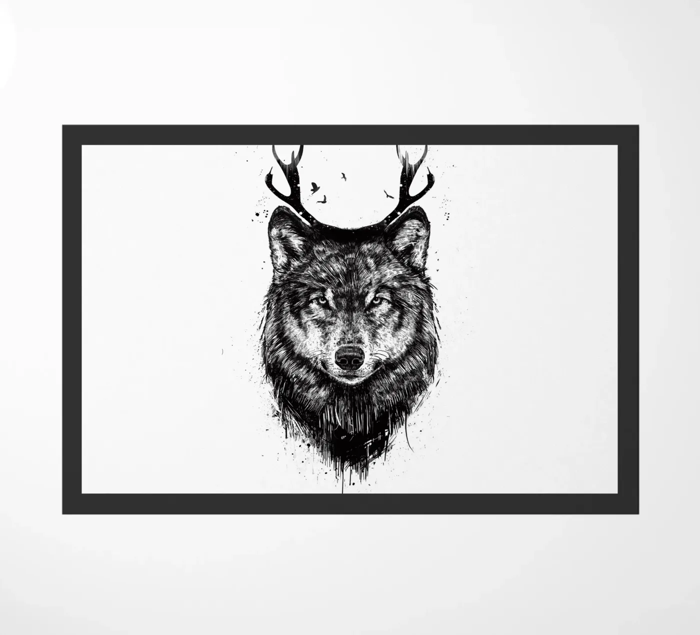 Deer Wolf doormat by Balazs Solti