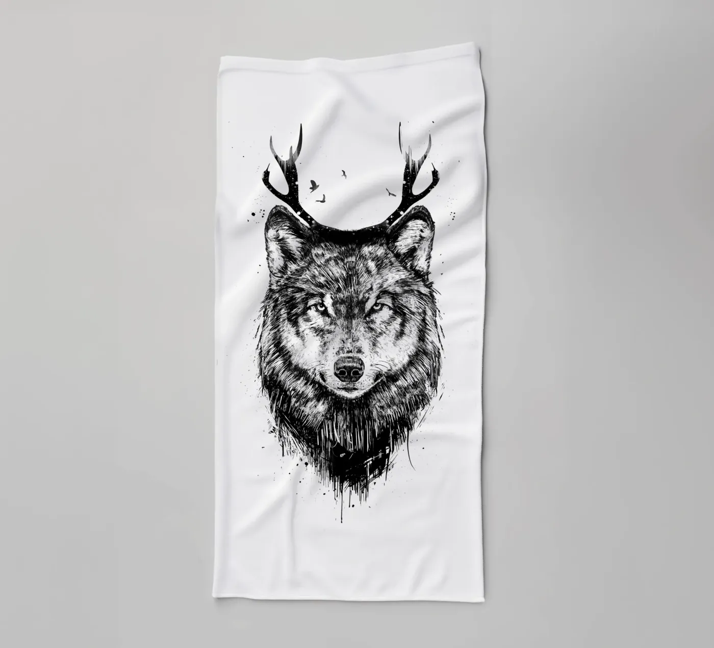 Deer Wolf towel by Balazs Solti