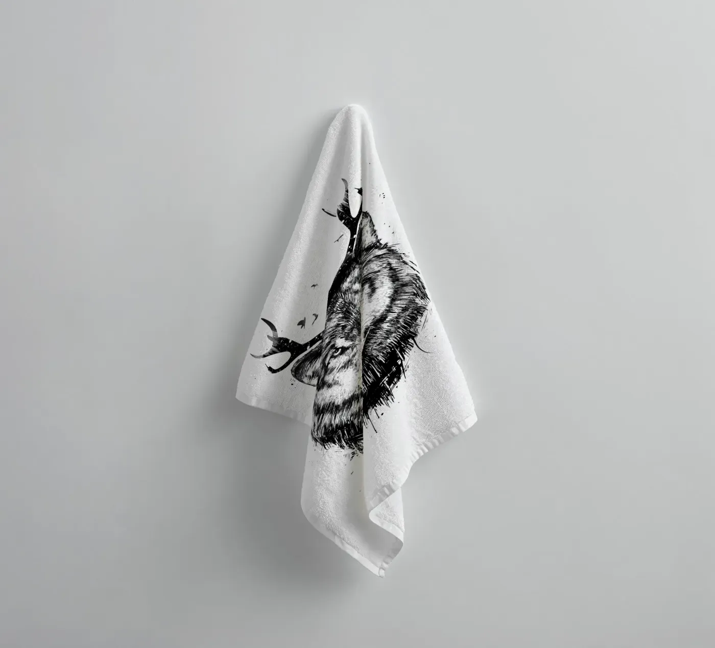 Deer Wolf towel by Balazs Solti