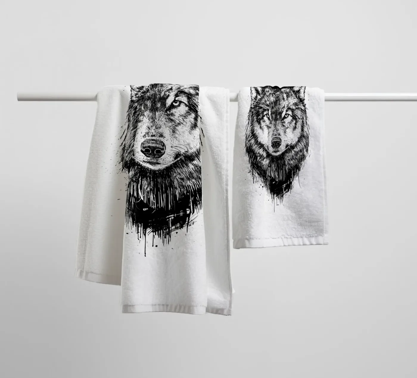 Deer Wolf towel by Balazs Solti