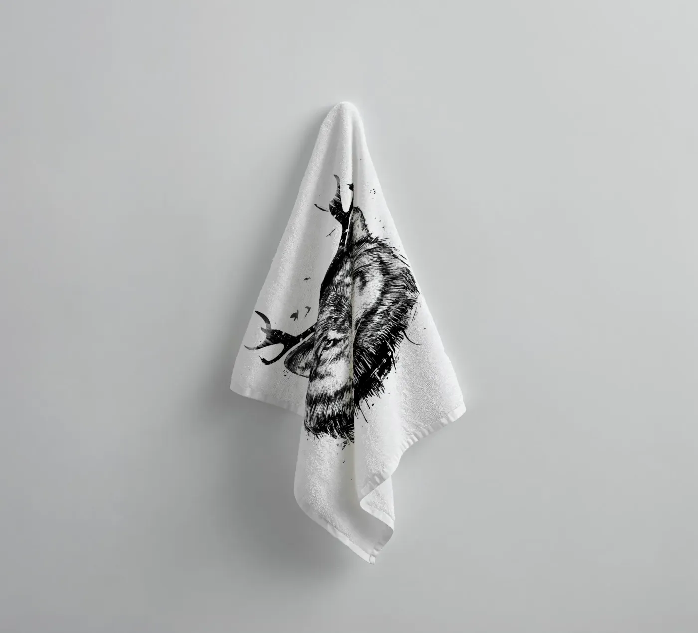 Deer Wolf towel by Balazs Solti