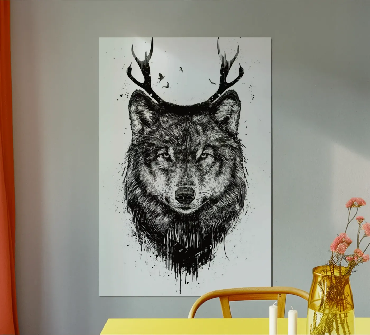 Deer Wolf poster by Balazs Solti