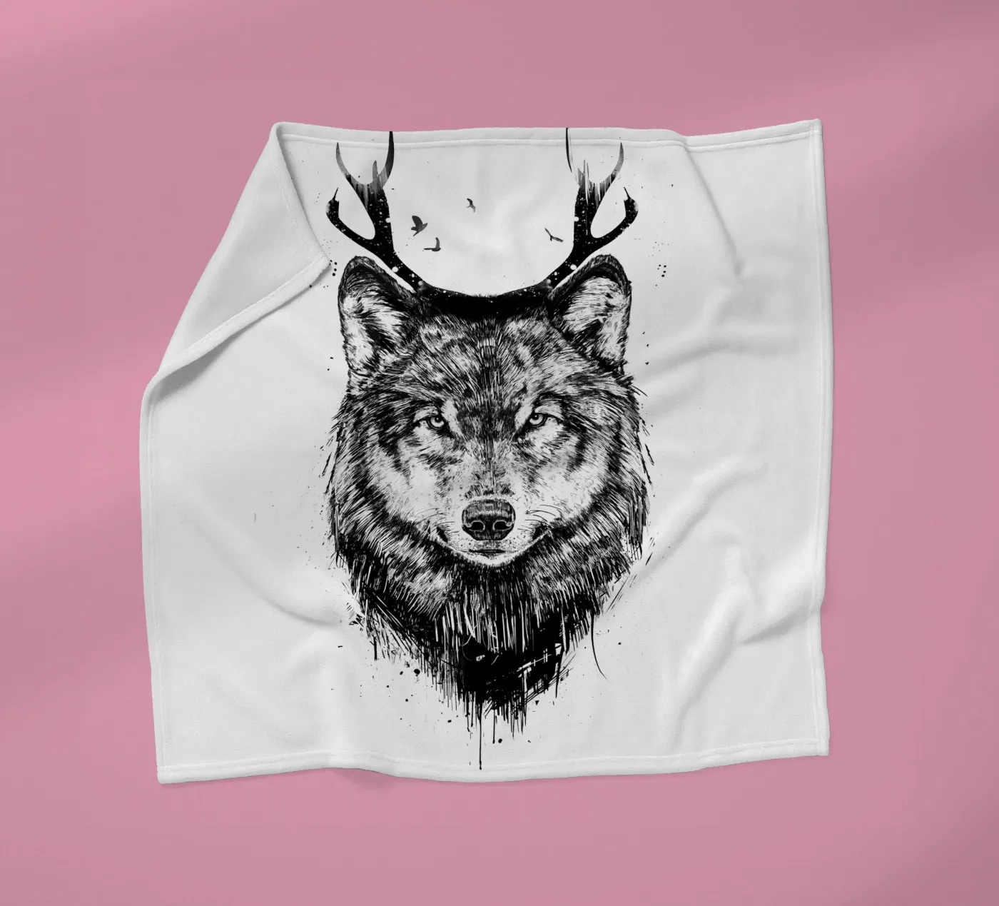 Deer Wolf fleecedeken van Balazs Solti