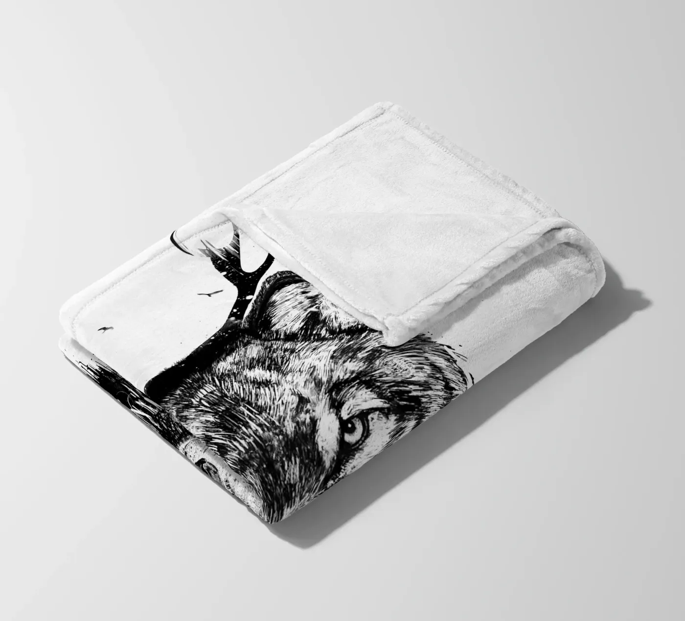 Deer Wolf fleecedeken van Balazs Solti