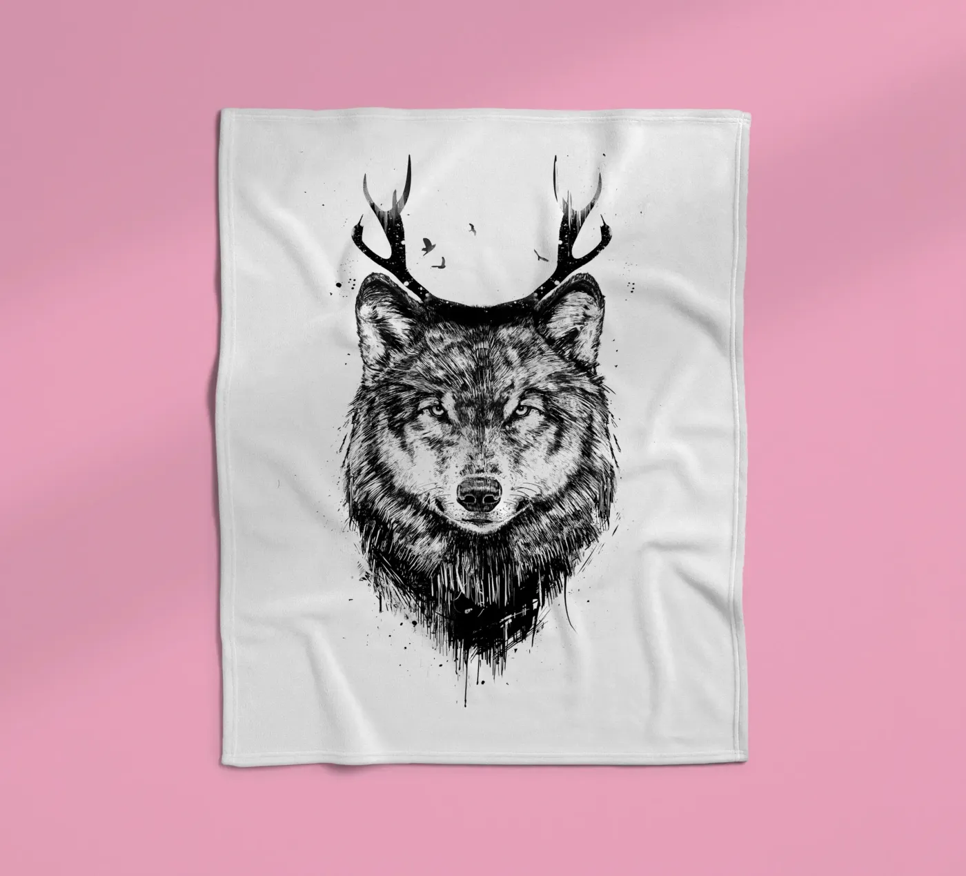 Deer Wolf fleecedeken van Balazs Solti