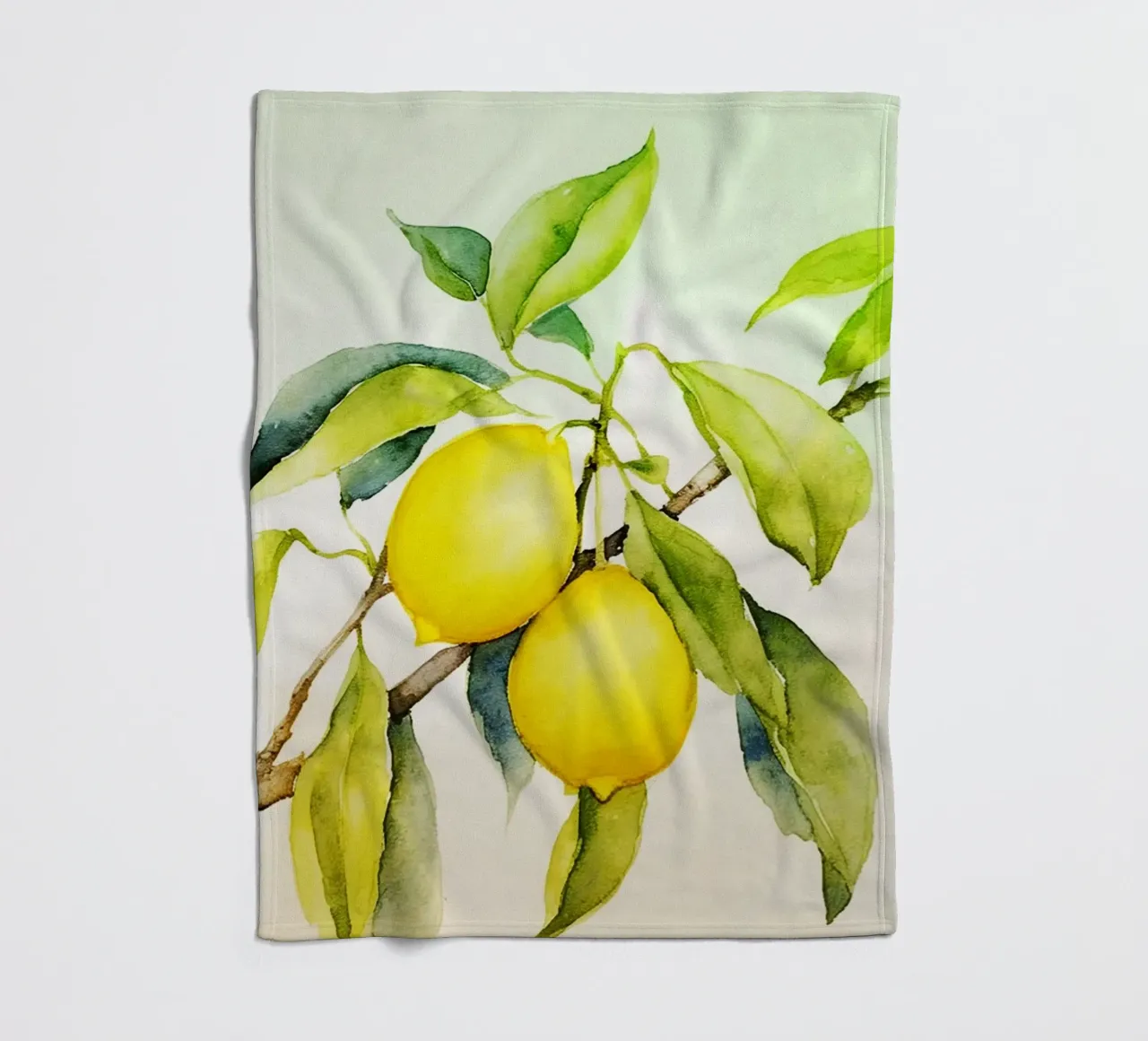 Zitrone Aquarell Kunst Fleecedecke von kaiyaraiya