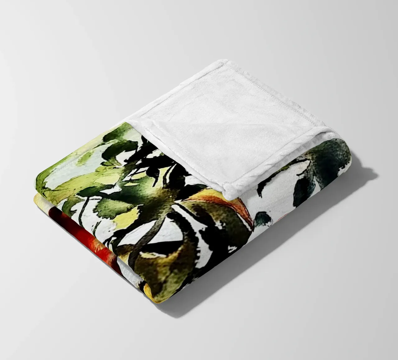 Pomegranate Fruit Watercolor fleece blanket by kaiyaraiya