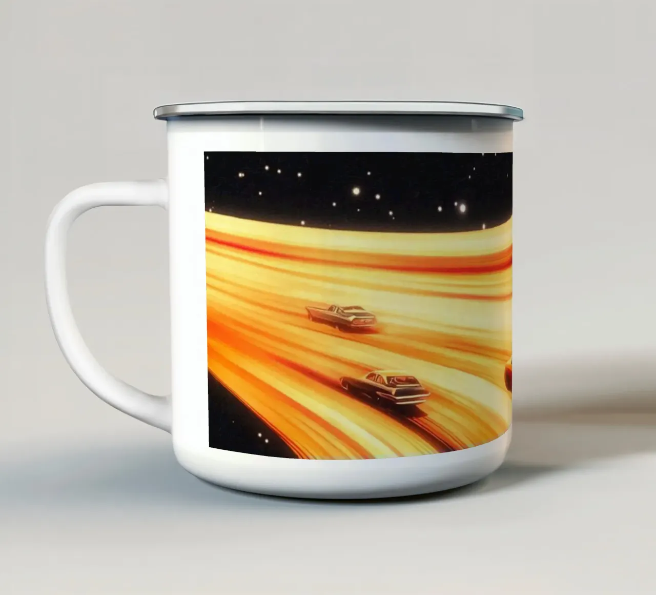 Autostrada di Saturno tazza in smalto da Taudalpoi