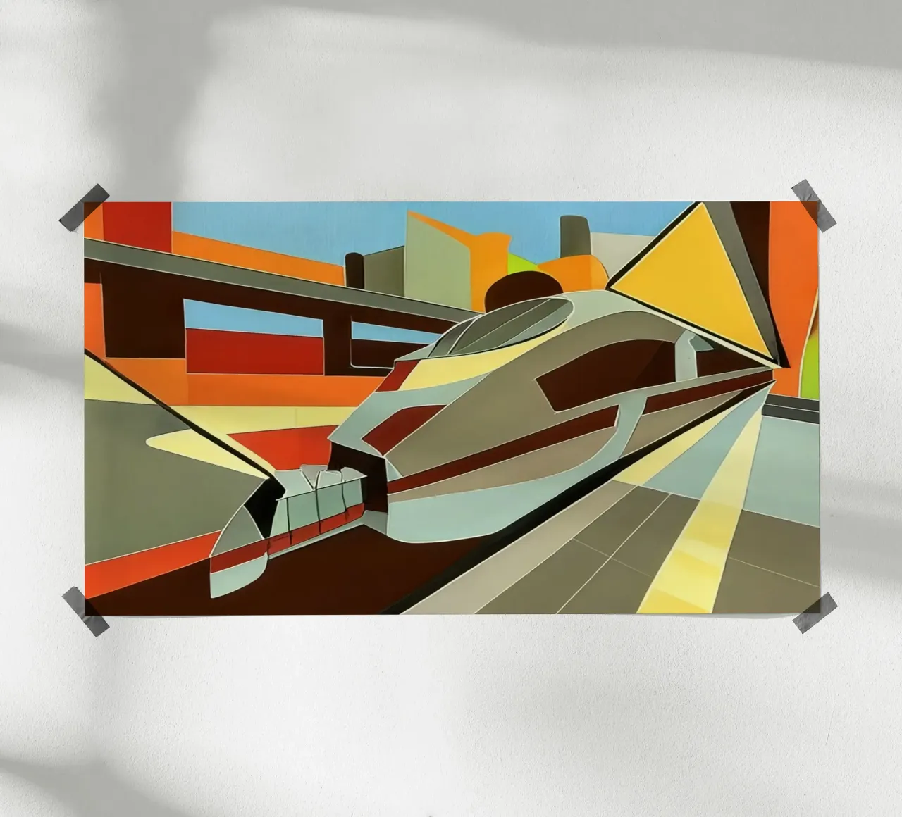 Excursie_uitzicht vanaf station_2 poster van Abstract Art by LK