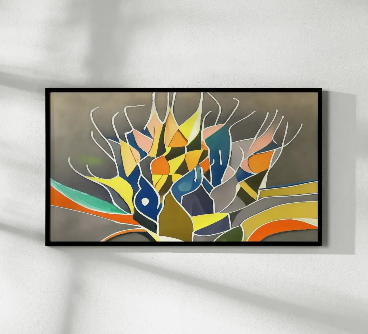 Girasole_1 poster con telaio in legno da Abstract Art by LK