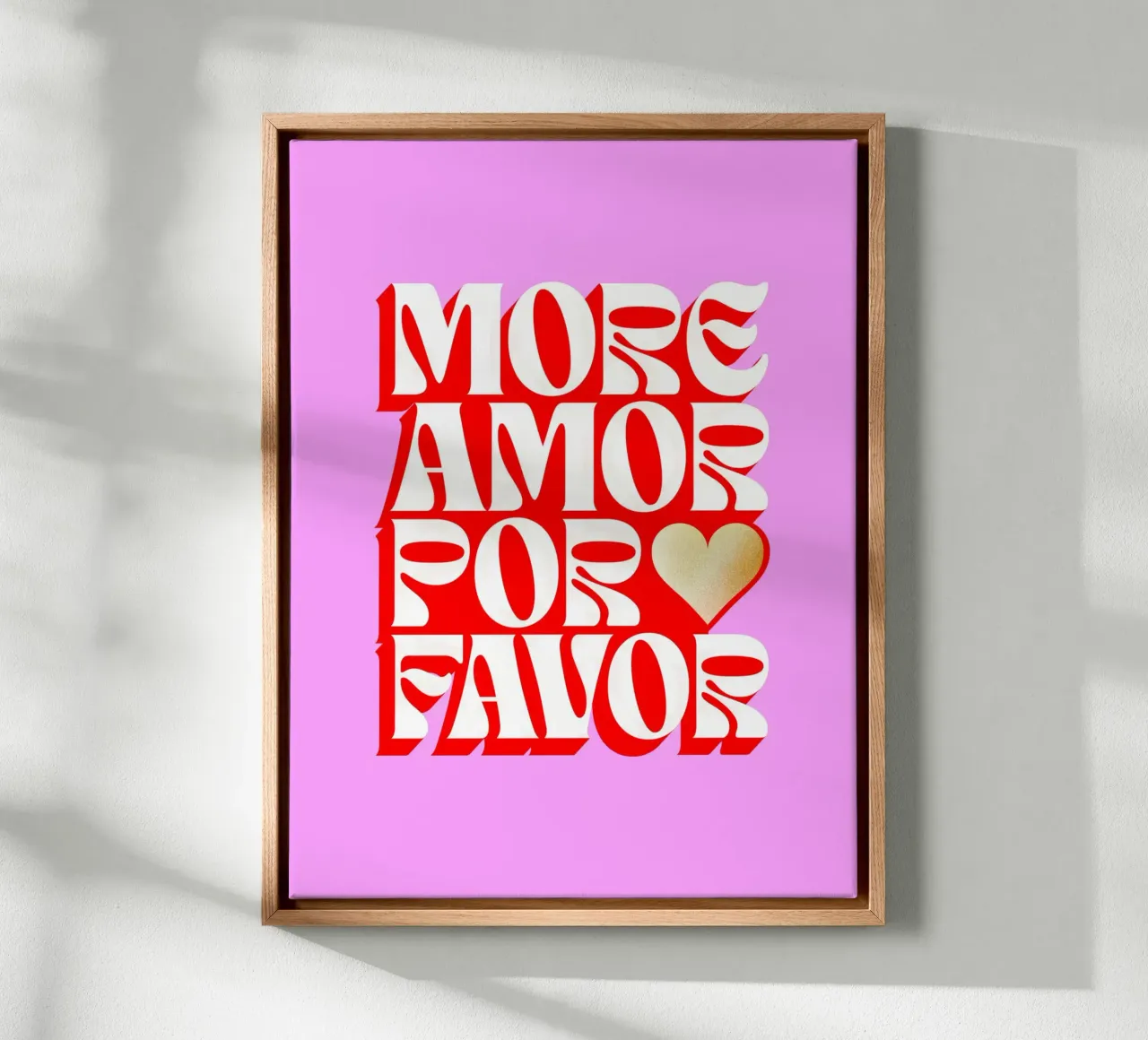 Altro Amor Por Favor - Amore in Dopamina tela con Cornice a cassetta da Dominique Vari Words