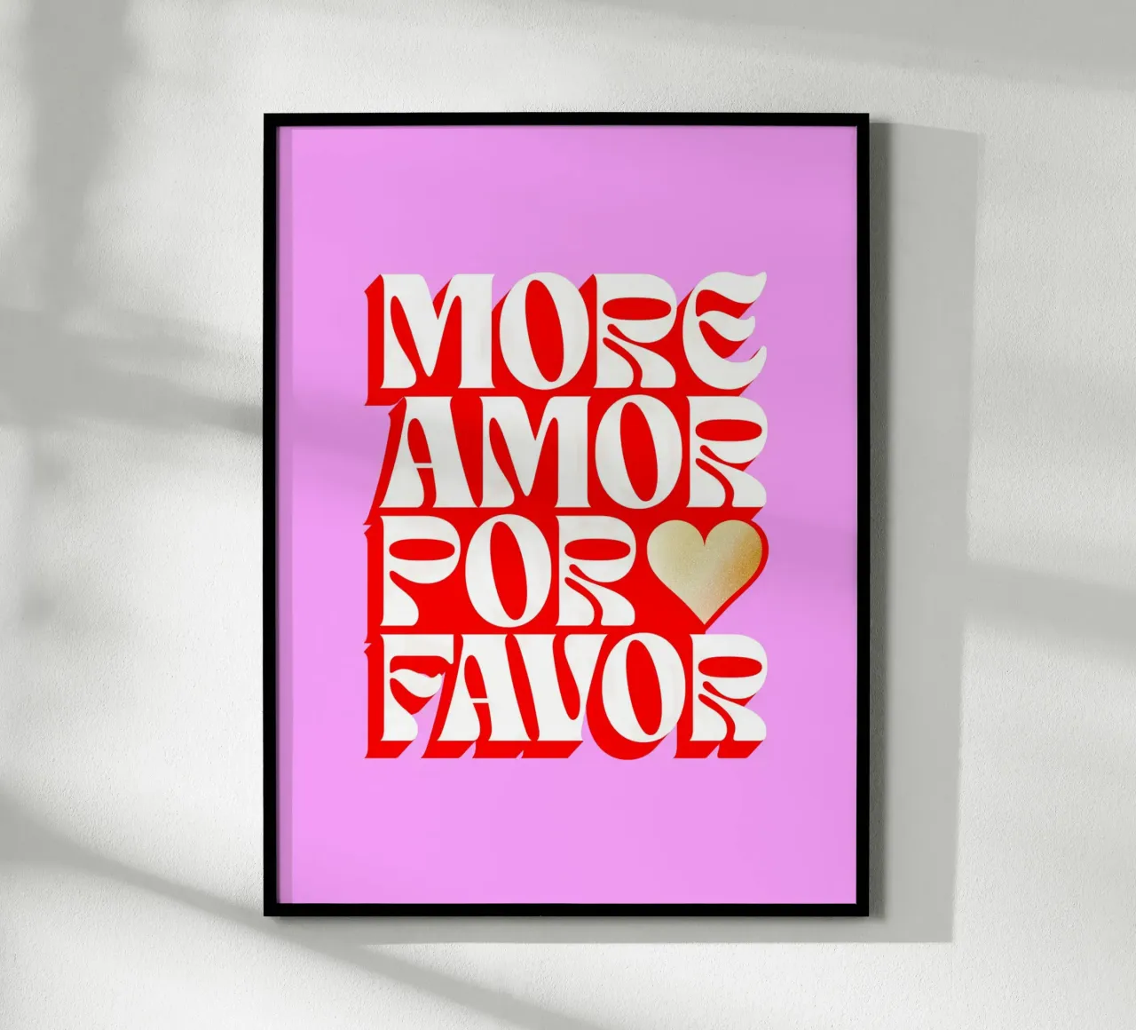 Altro Amor Por Favor - Amore in Dopamina poster con telaio in alluminio da Dominique Vari Words