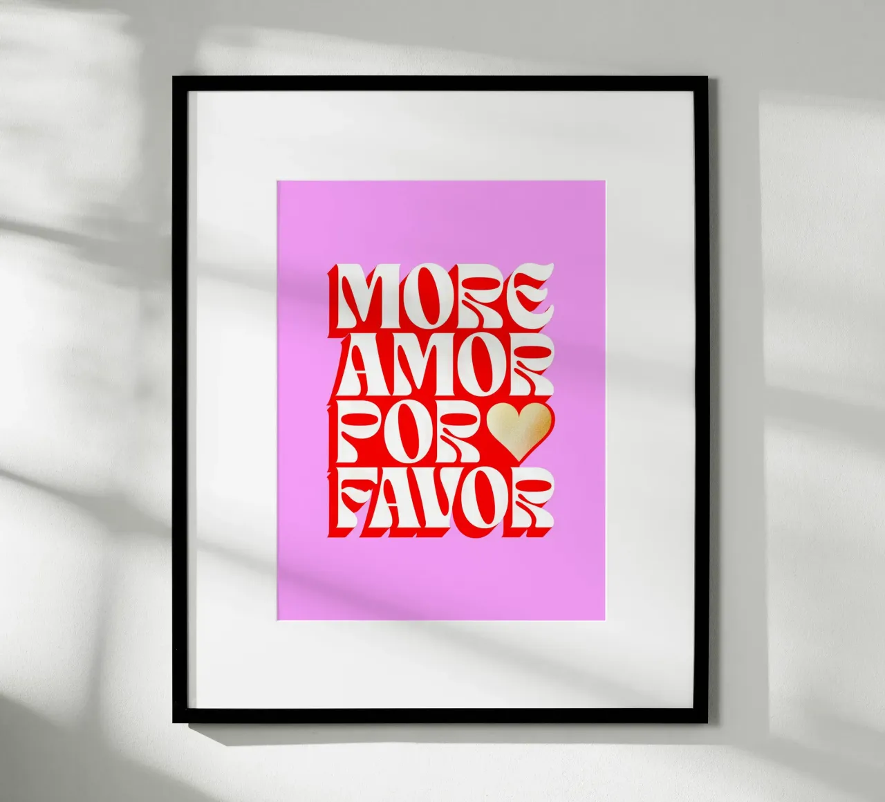 Altro Amor Por Favor - Amore in Dopamina poster con telaio in alluminio da Dominique Vari Words