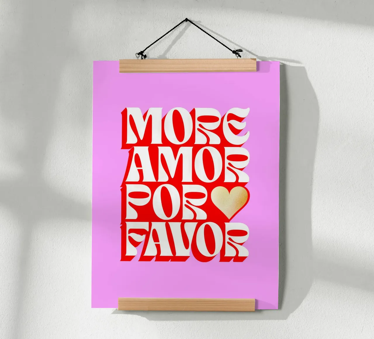 Altro Amor Por Favor - Amore in Dopamina poster con telaio in alluminio da Dominique Vari Words
