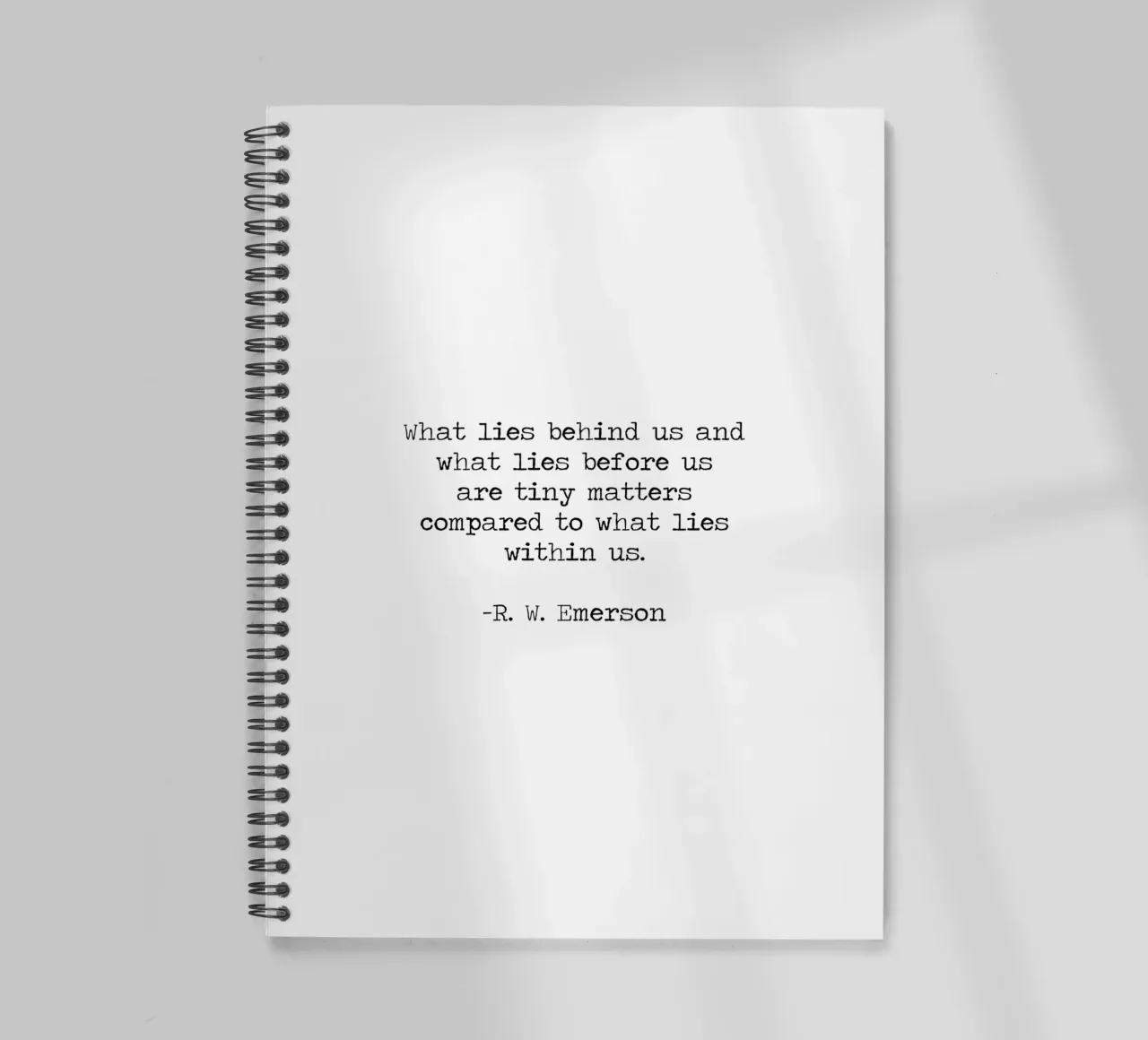 Tiny matters compared to what lies within us - Emerson quote spiral notebook by Summer Soul Co. - Quotes