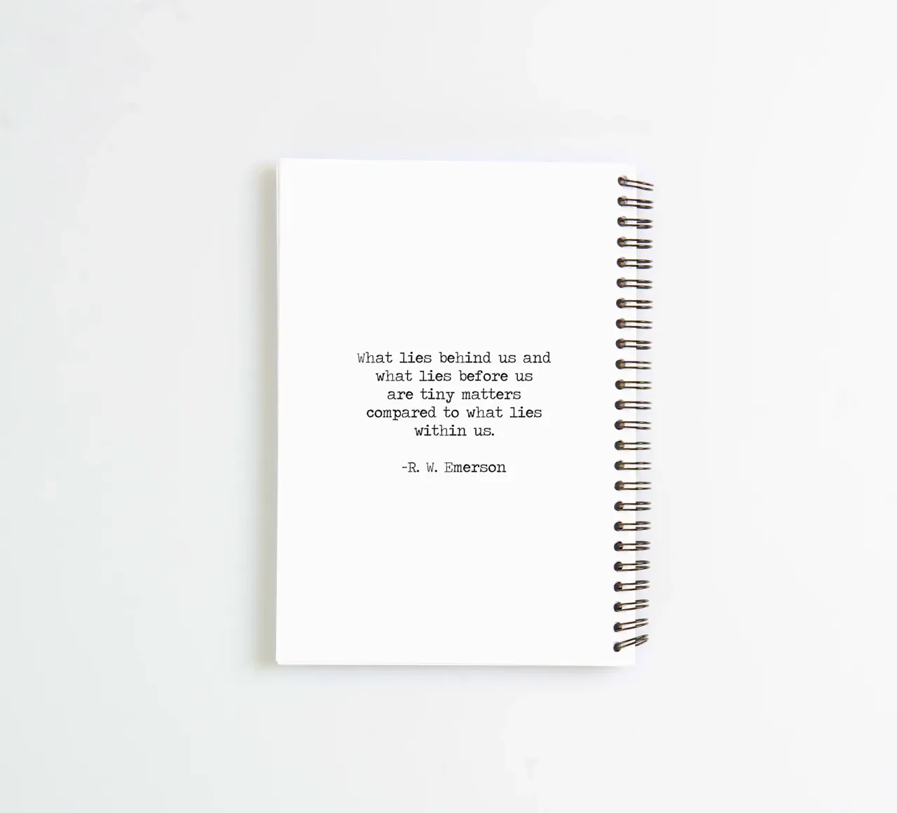 Tiny matters compared to what lies within us - Emerson quote spiral notebook by Summer Soul Co. - Quotes