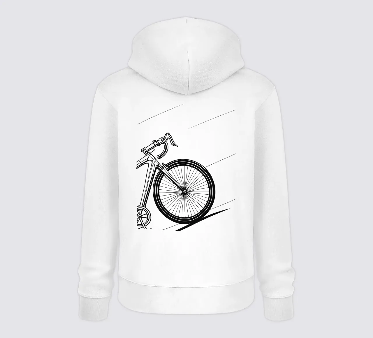 Dinamica in bianco e nero - Design da bici da corsa per veri appassionati di velocità felpa con cappuccio da Radkunstwerk