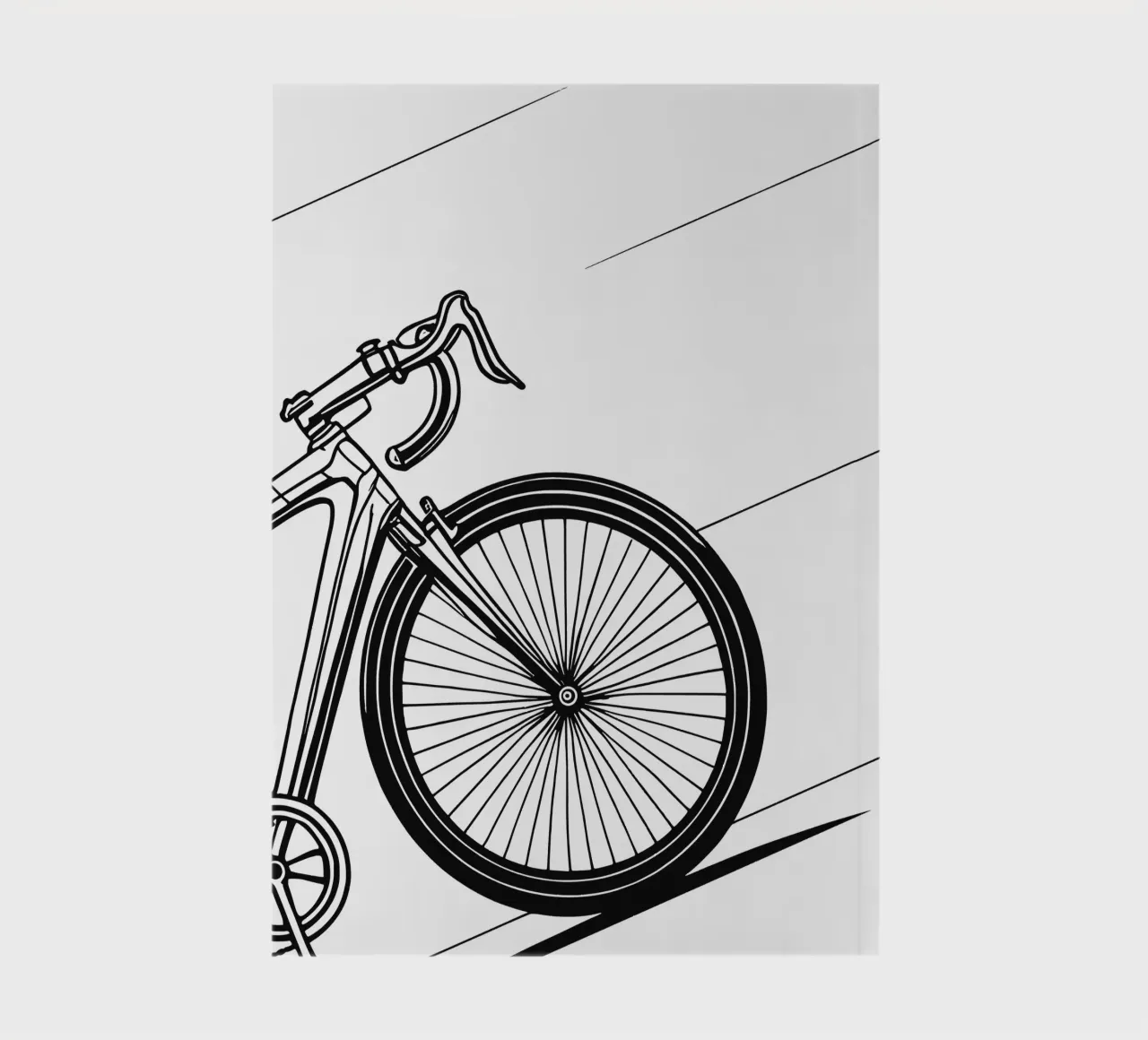 Dynamics in black and white - racing bike design for real speed fans notebook by Radkunstwerk