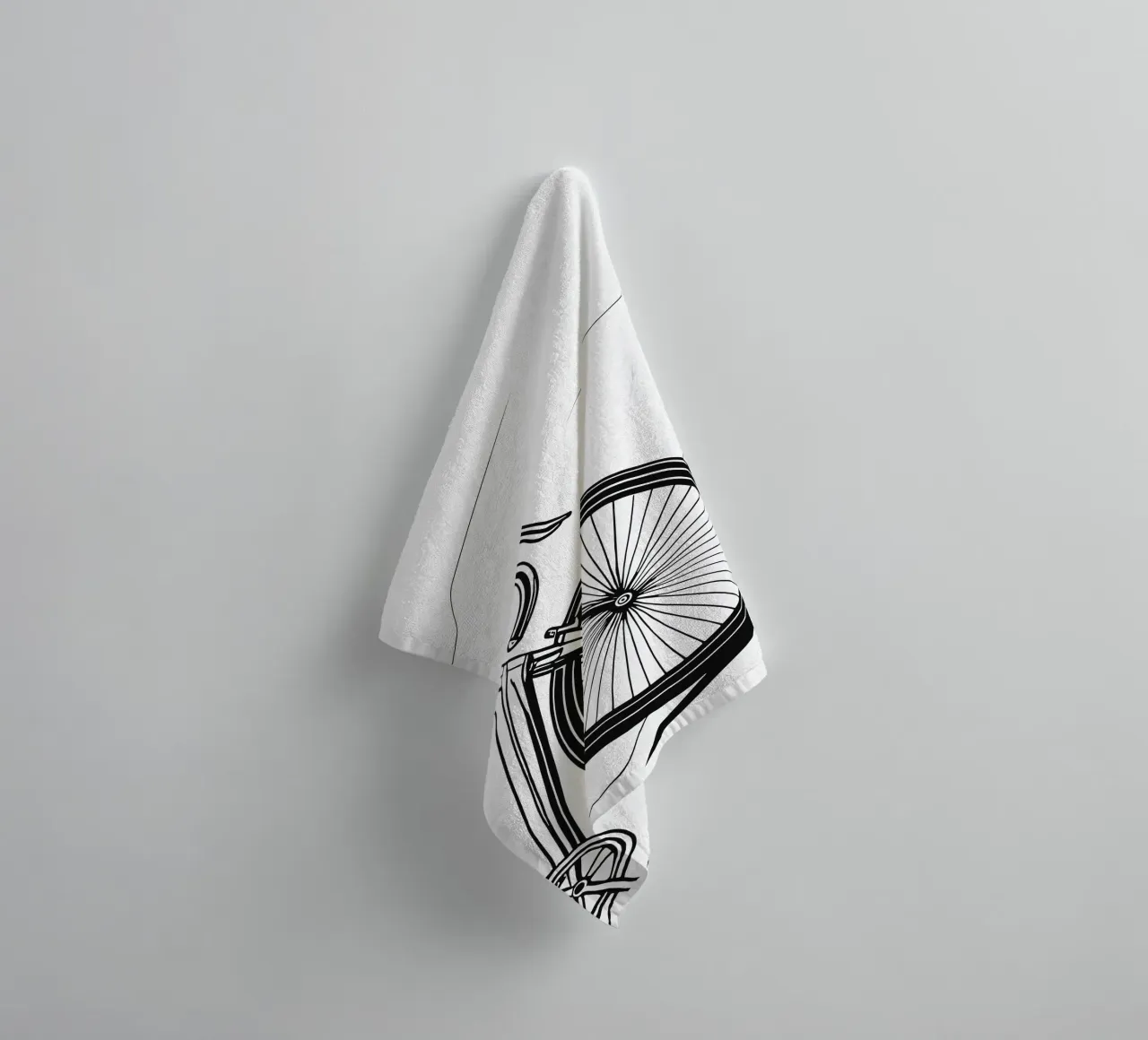 Dynamics in black and white - racing bike design for real speed fans towel by Radkunstwerk